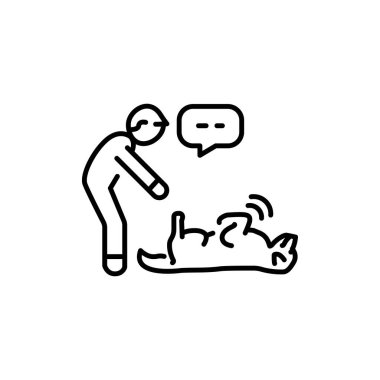 Spin command color line icon. Dog training. Animal education