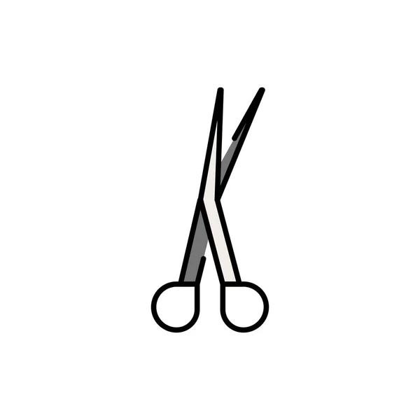 Surgical Scissors Color Line Icon — Stock Vector