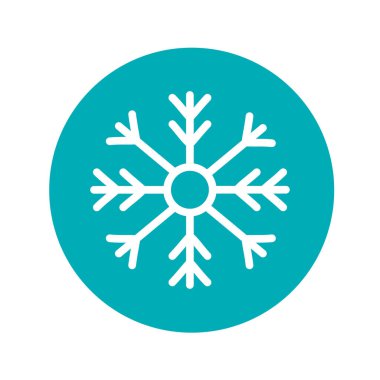 Snowflake color line icon. Geometric ornament. 