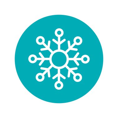 Snowflake color line icon. Geometric ornament. 