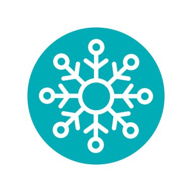 Snowflake color line icon. Geometric ornament. Festive decoration. 