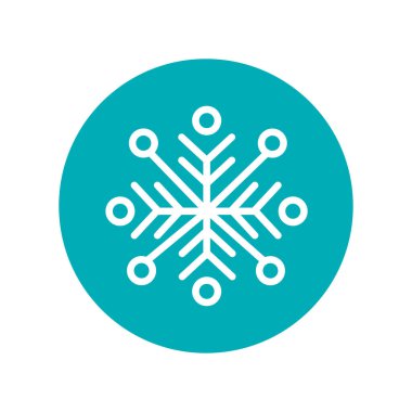 Snowflake color line icon. Geometric ornament. Festive decoration. 