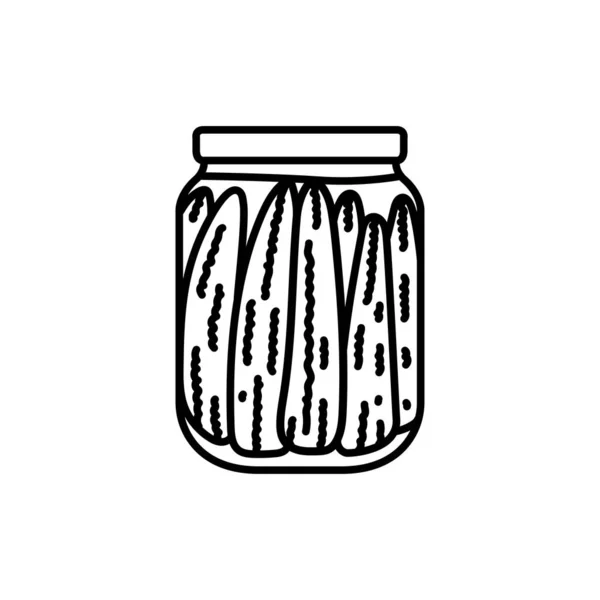 Pickled Corn Jar Color Line Icon — ストックベクタ