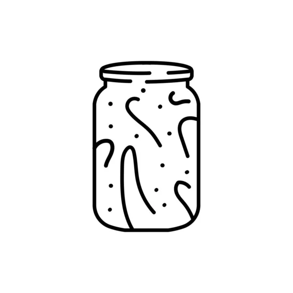 Sauce Lécho Marinée Dans Pot Icône Ligne Couleur — Image vectorielle
