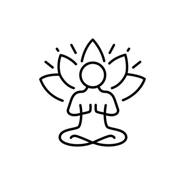 Yoga pose color line icon. Rest and relax. 
