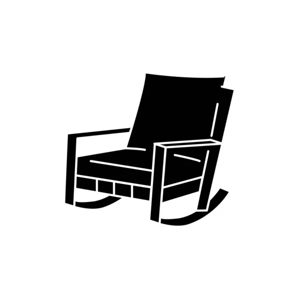 Rocking Chair Color Line Icon Pictogram Web Page — Stock Vector