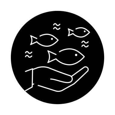 Suyun altındaki yaşam renk ikonu. Şirket sosyal sorumluluğu. 