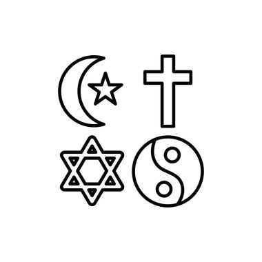 Multiracial equality color line icon. Diverse group of people.