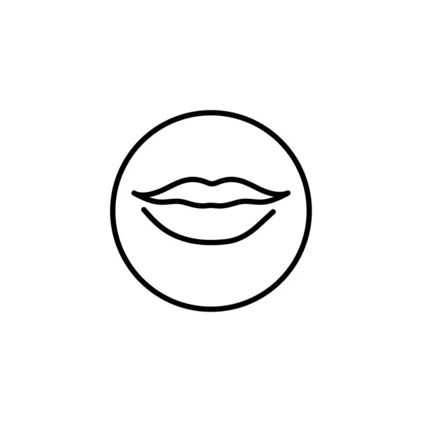 Lips Color Line Icon Sense Taste — Stock Vector