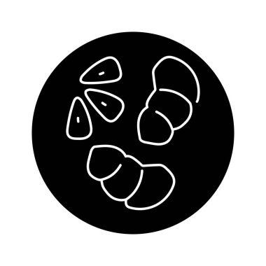 Chopped garlic color line icon. Natural vegetable. 