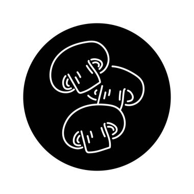 Chopped mushroom color line icon. Natural vegetable. 