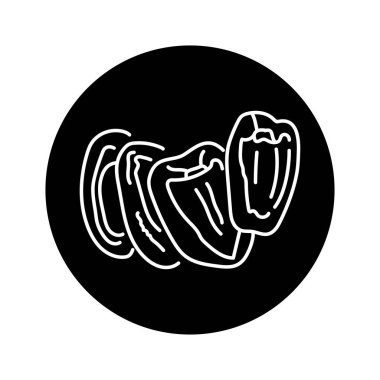 Chopped red pepper color line icon. Natural vegetable. 