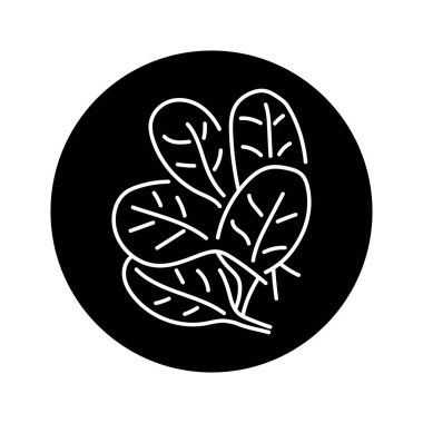 Spinach leaf color line icon. Natural vegetable. 