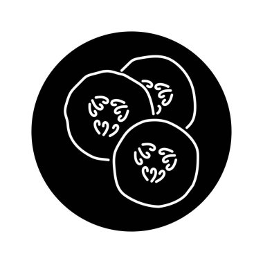 Chopped cucumber color line icon. Natural vegetable. 