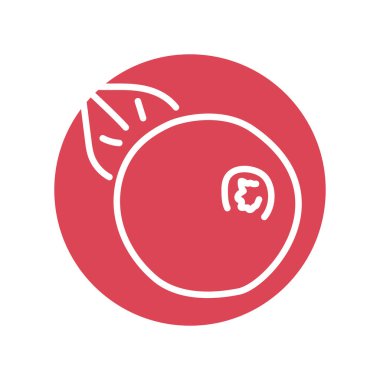 Cranberry color line icon. Organic detox food.