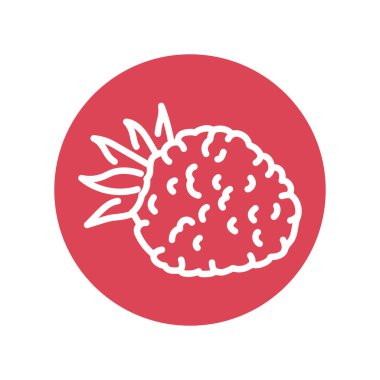 Strawberry color line icon. Organic detox food.