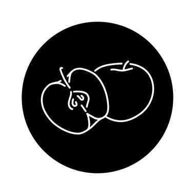 Apple and half color line icon. Pictogram for web page