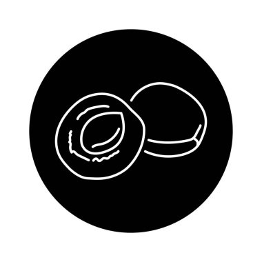 Apricot and half color line icon. Pictogram for web page