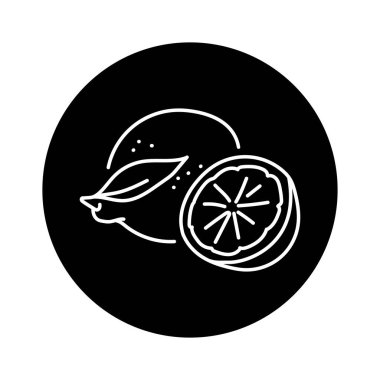 Lemon and half color line icon. Pictogram for web page