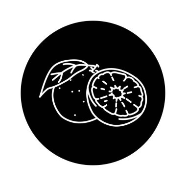 Orange and half color line icon. Pictogram for web page