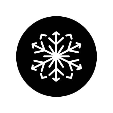 Snowflake color line icon. Geometric ornament. Festive decoration. 