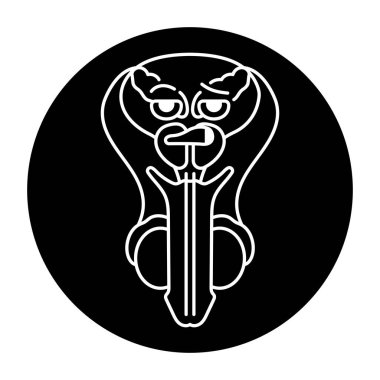 Man reproductive system color line icon. Mascot of emotions. 