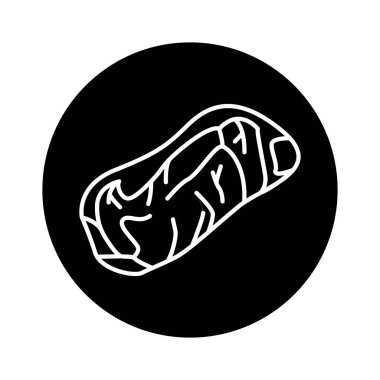 Biftek çizgili renk çizgisi simgesi. Et doğrama. 