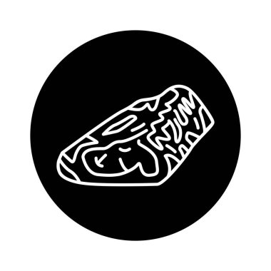 Sığır boynu renk çizgisi simgesi. Et doğrama. 