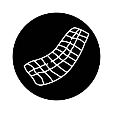 Sığır kaburgaları renk çizgisi simgesi. Et doğrama. 