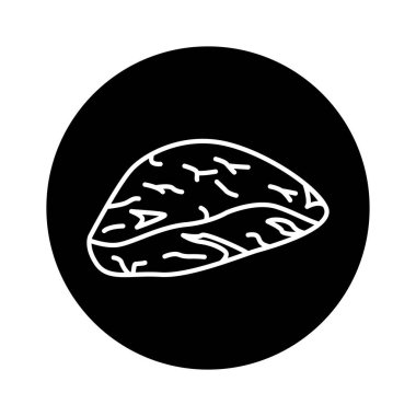 Sığır budu renk çizgisi simgesi. Et doğrama. 