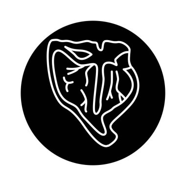 Biftek bifteği renginde simge. Et doğrama. 