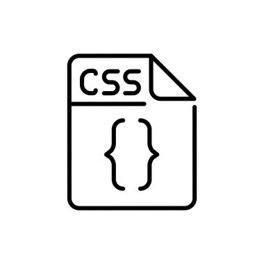 CSS file color line icon. Format and extension of documents