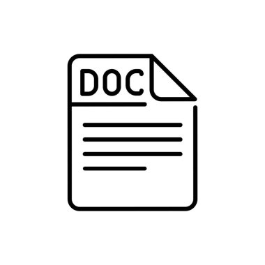 DOC file color line icon. Format and extension of documents