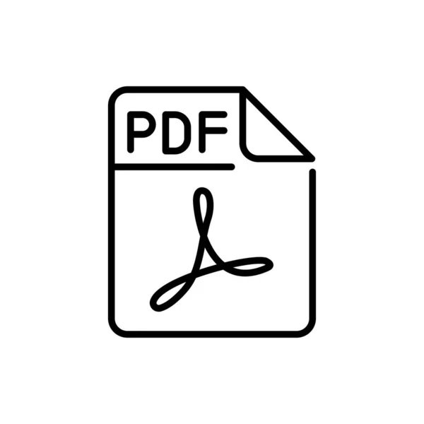 Pdfファイルのカラーラインアイコン 文書の形式及び拡張 — ストックベクタ