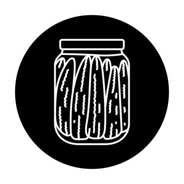 Pickled corn in a jar color line icon. 