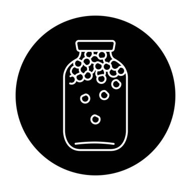 Pickled berry compote in a jar color line icon. 