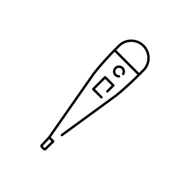 Oral thermometer color line icon. First aid. 