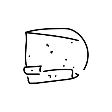 Gouda cheese black line icon. Dairy product.