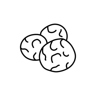 Mozzarella cheese black line icon. Dairy product.