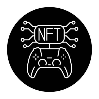 Nft gamefi color line icon. Blockchain technology in digital crypto art. 