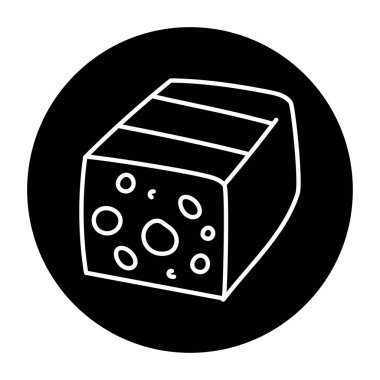 Edam cheese black line icon. Dairy product.
