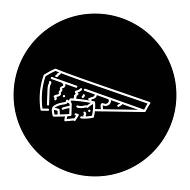 Parmesan cheese black line icon. Dairy product.