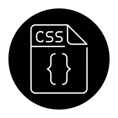 CSS file color line icon. Format and extension of documents