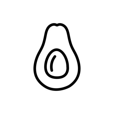 Avocado color line icon. Vegetarian product. 