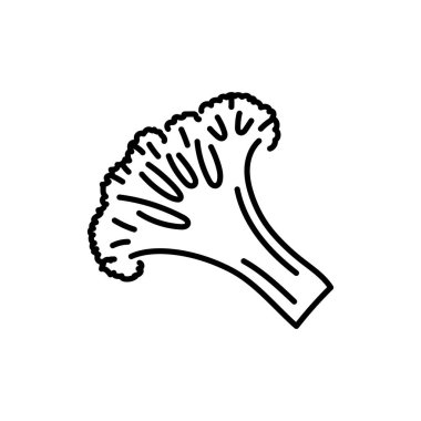 Chopped broccoli color line icon. Healthy food. 