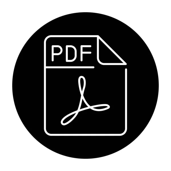 Pdfファイルのカラーラインアイコン 文書の形式及び拡張 — ストックベクタ