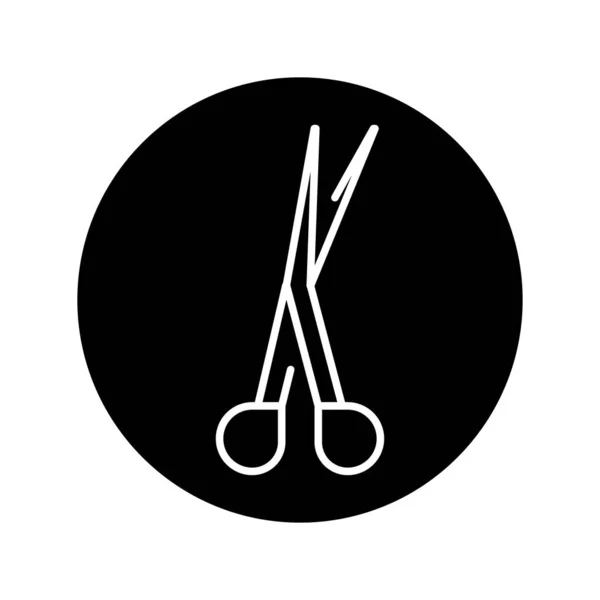 Surgical Scissors Color Line Icon — Stock Vector