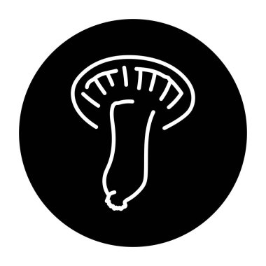 Raw mushroom color line icon. Cooking ingredient. 