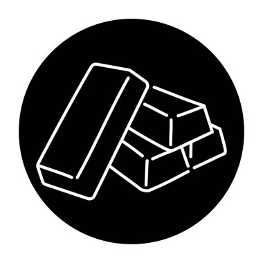 Gold bars color line icon. Precious stones. 