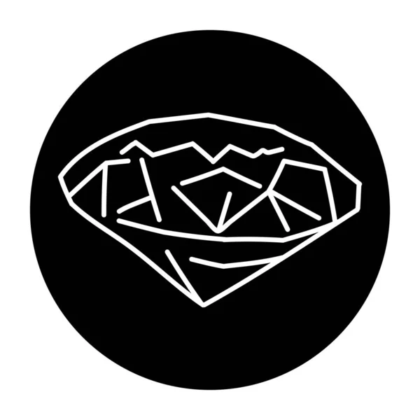 Icono Línea Color Diamante Piedras Preciosas — Archivo Imágenes Vectoriales
